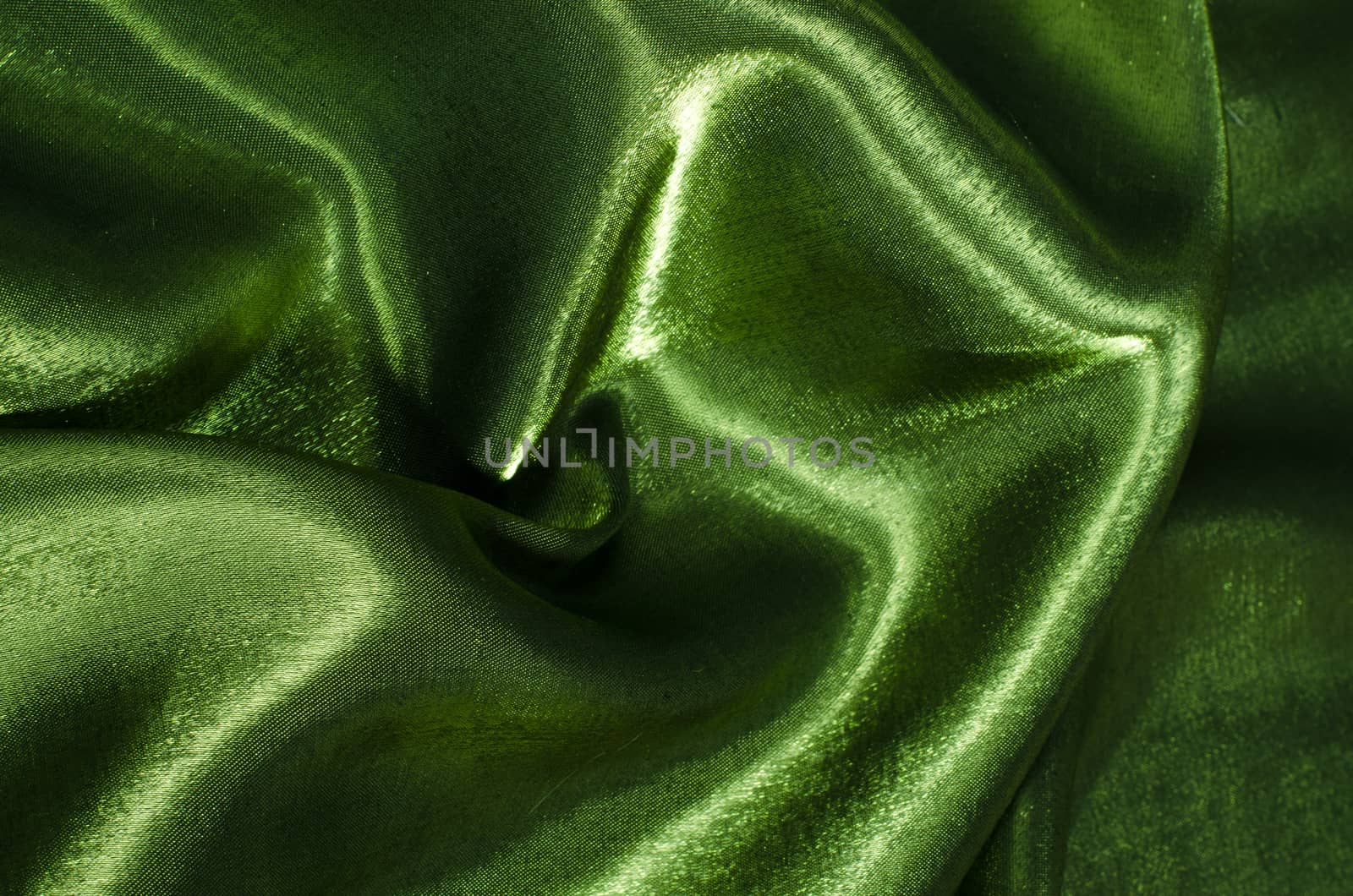 green silk fabric