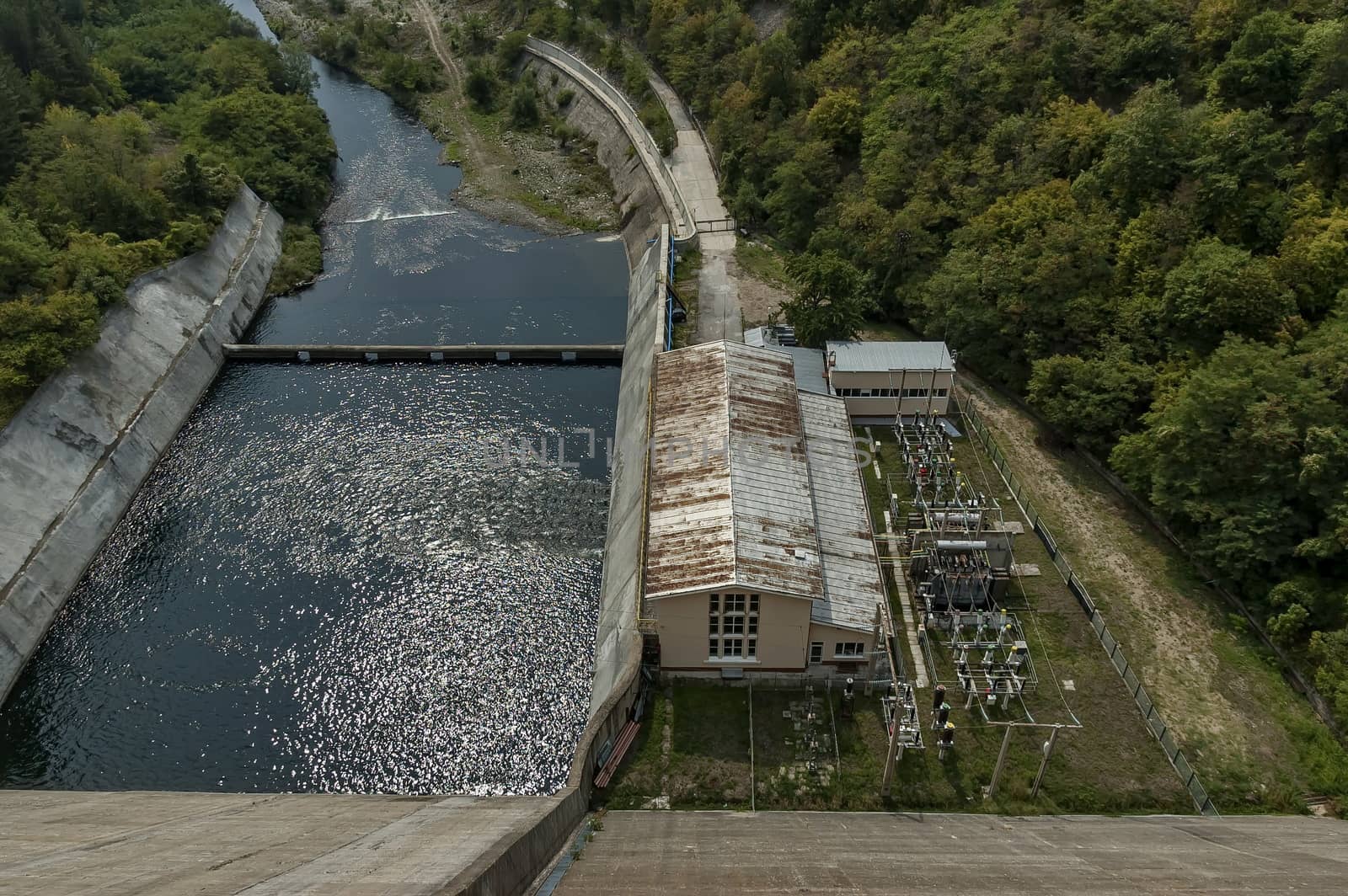 Old  HPP "Topolnitsa"  plant at Topolnitsa dam, Muhovo, Bulgaria