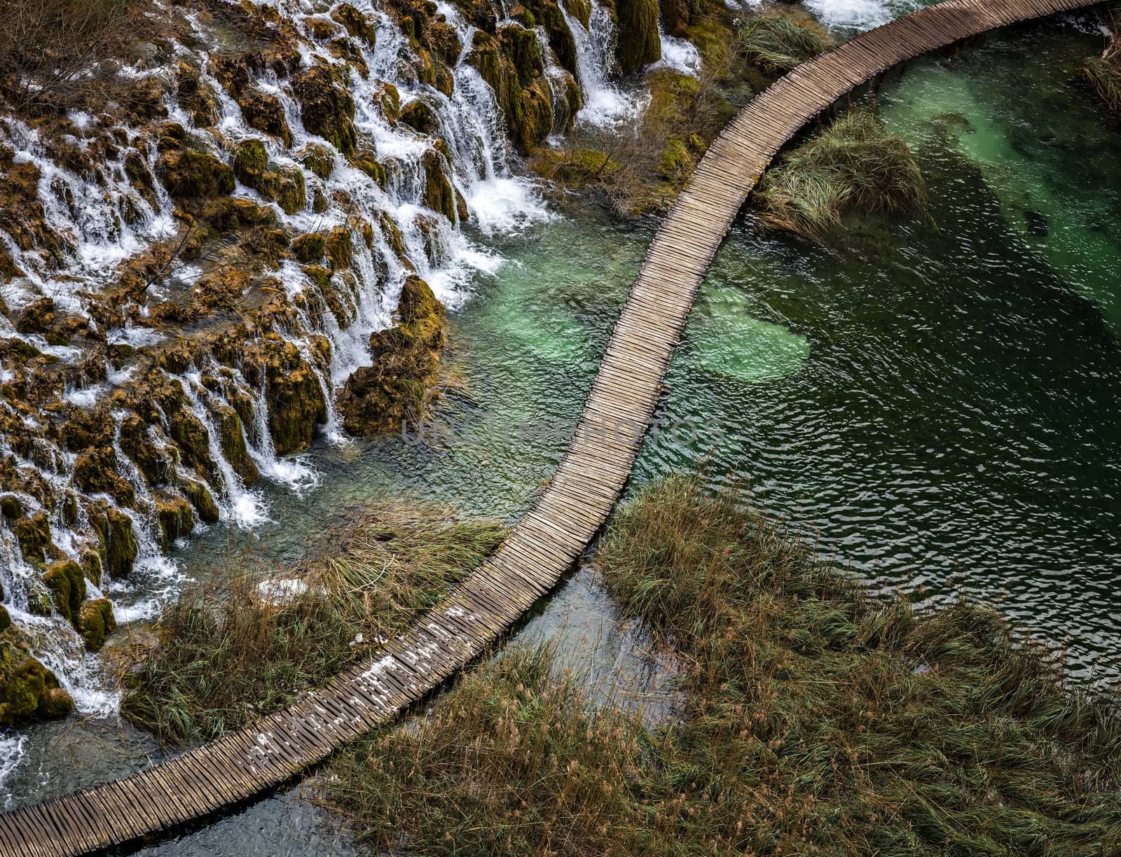 Diagonal Wooden Catwalk by Waterfalls by jetstream4wd