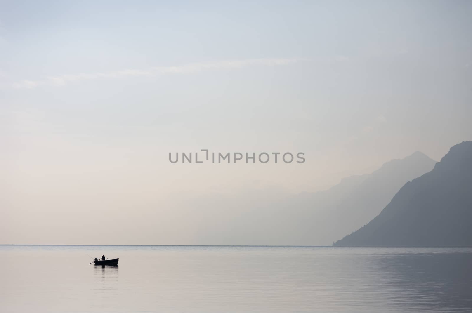 Lone Boat in the Lake Garda by jetstream4wd