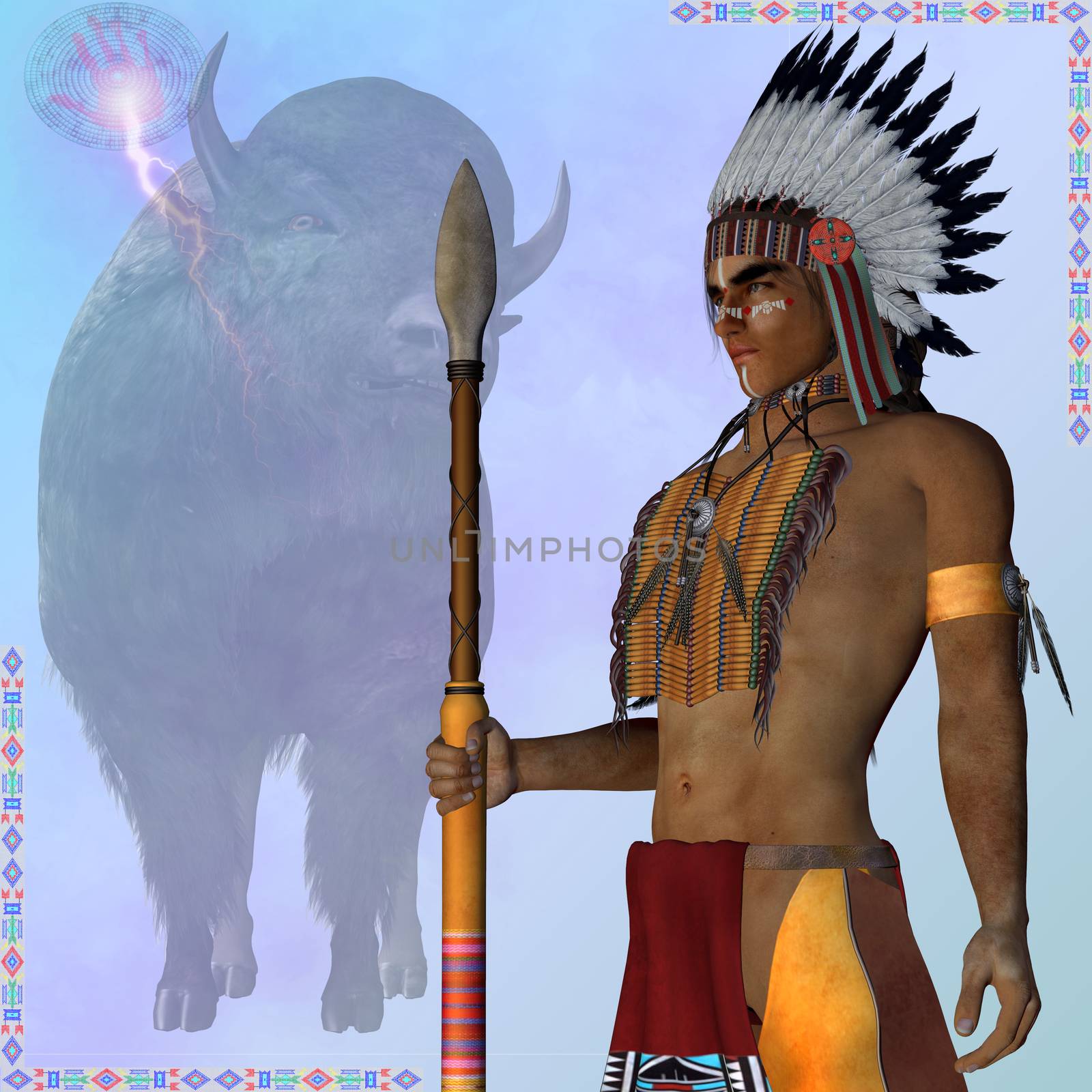 Indian Standing Buffalo by Catmando