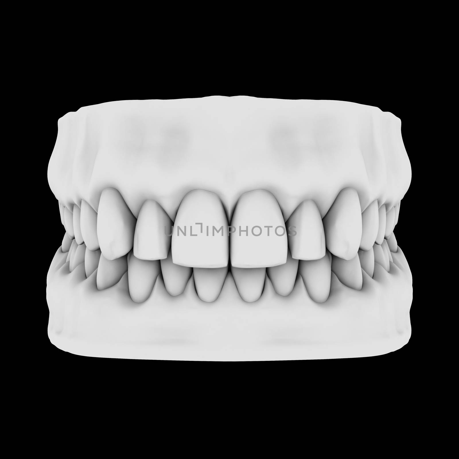 3d image of white teeth isolated on black by maya2008