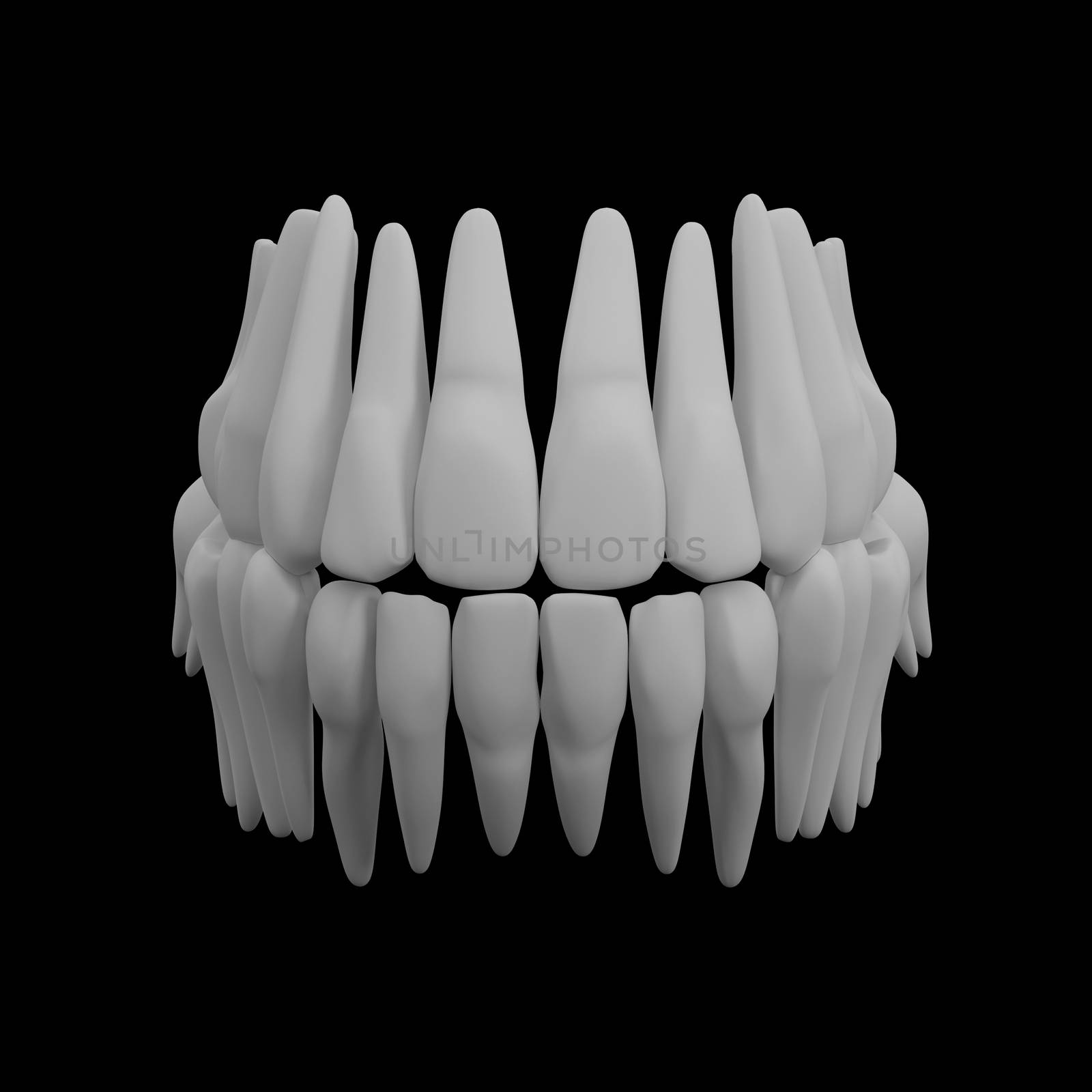 3d image of white teeth isolated on black by maya2008