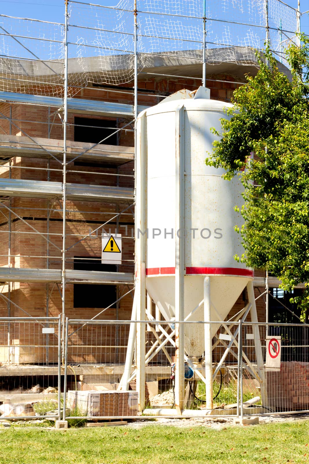 Vertical portion of a newly constructed homes