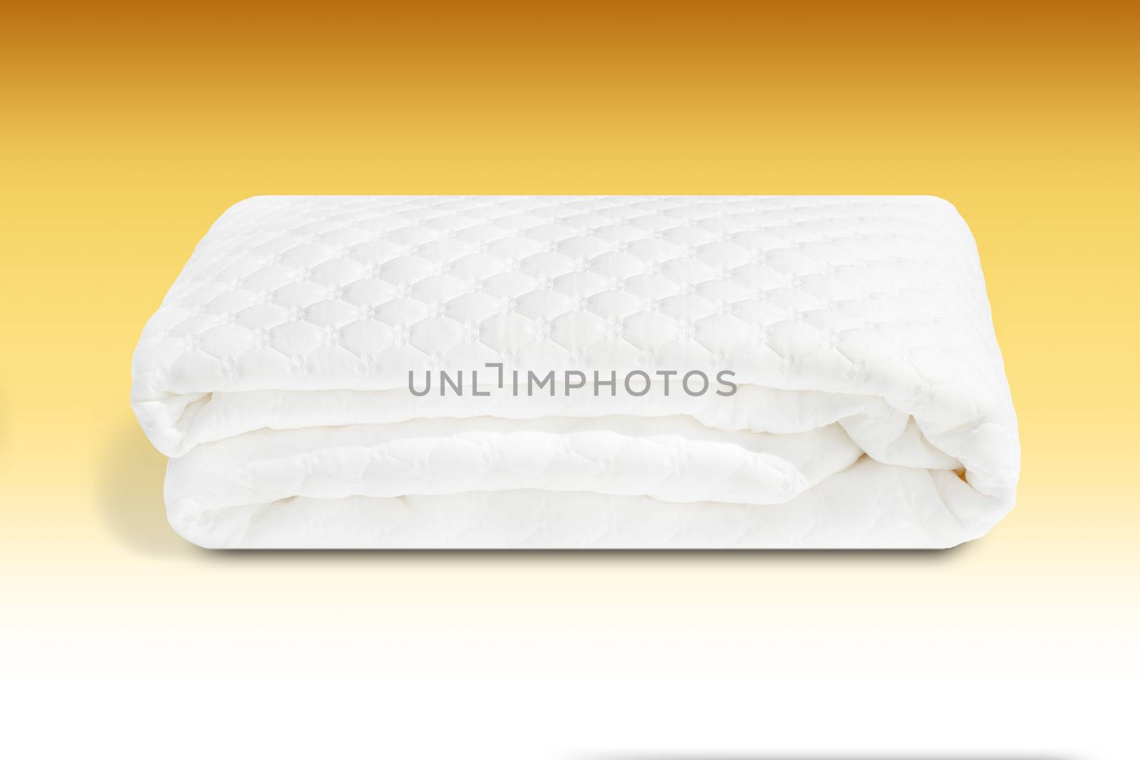 Horizontal photograph of a coating on a colored background for mattresses