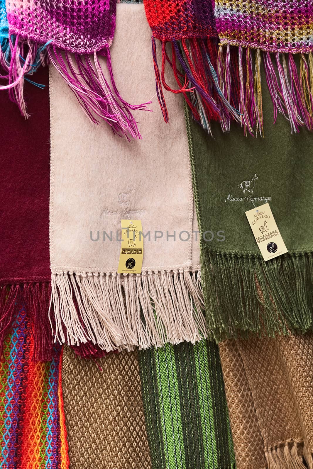 Alpaca Scarves at Shop in La Paz, Bolivia by sven