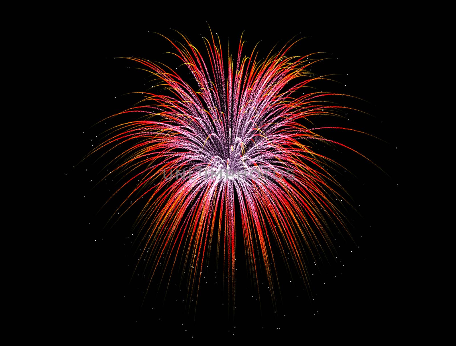 Red fireworks on background