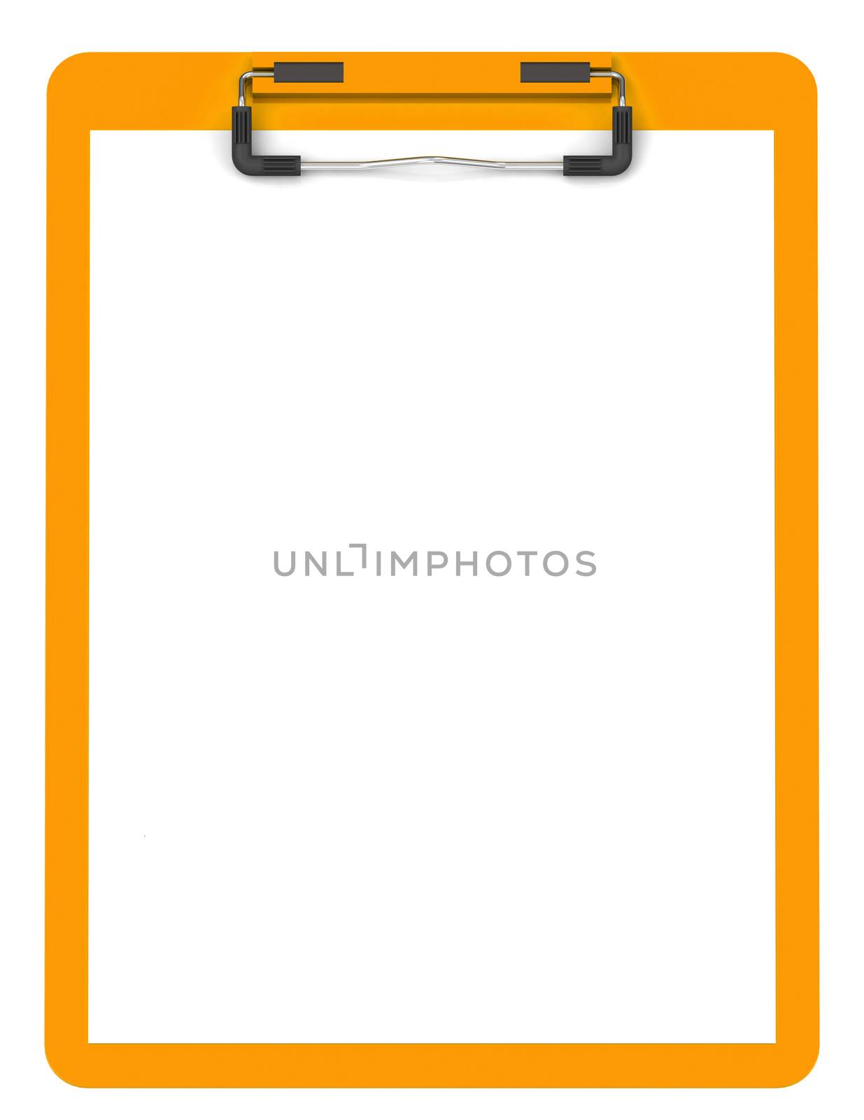 3d generated picture of an orange clipboard