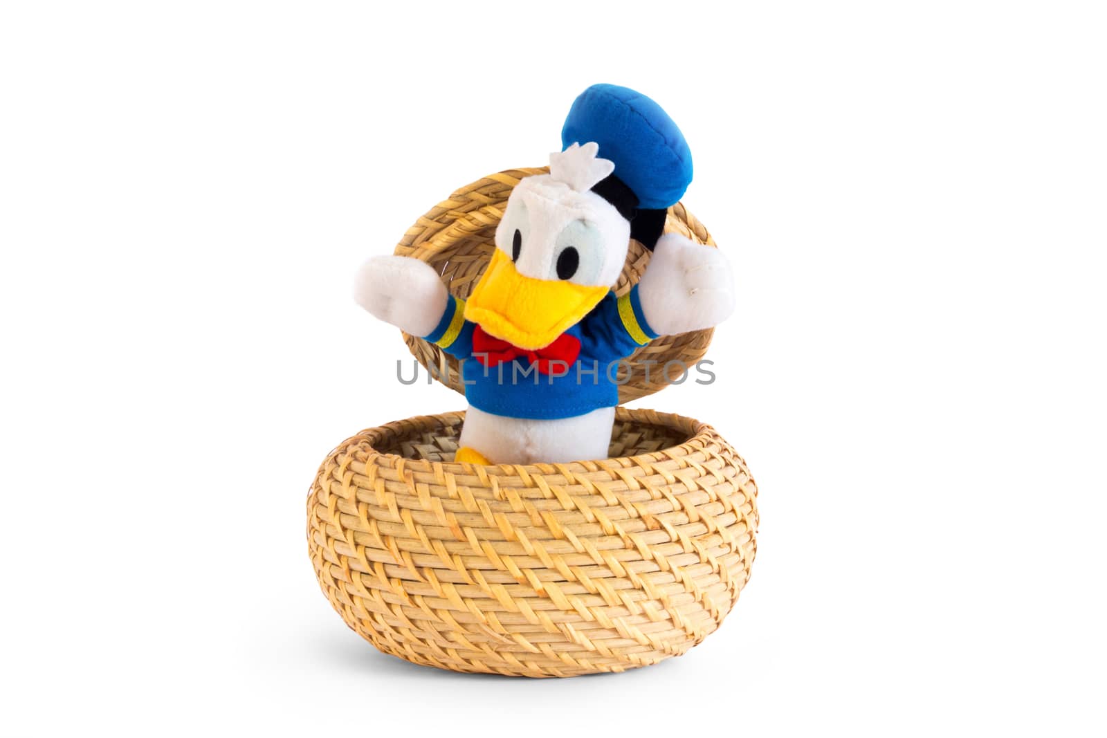 Duck that comes out of a straw basket by Carbonas