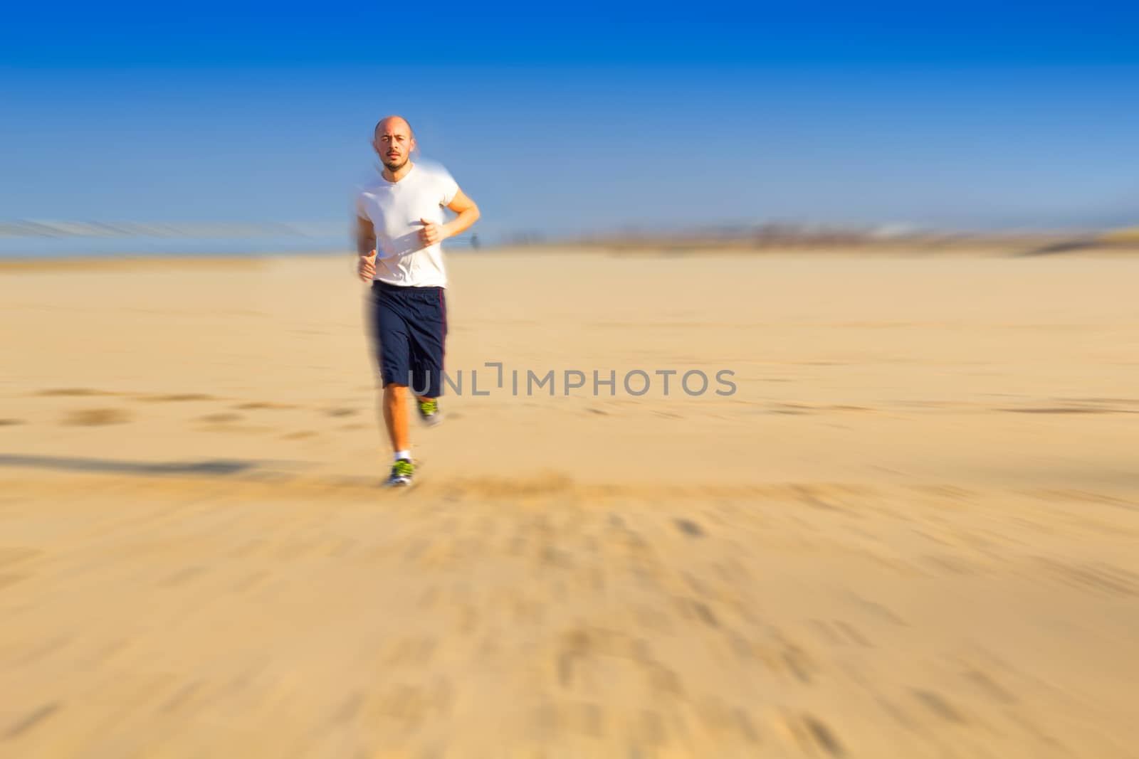 Exercising at the morning in the beach