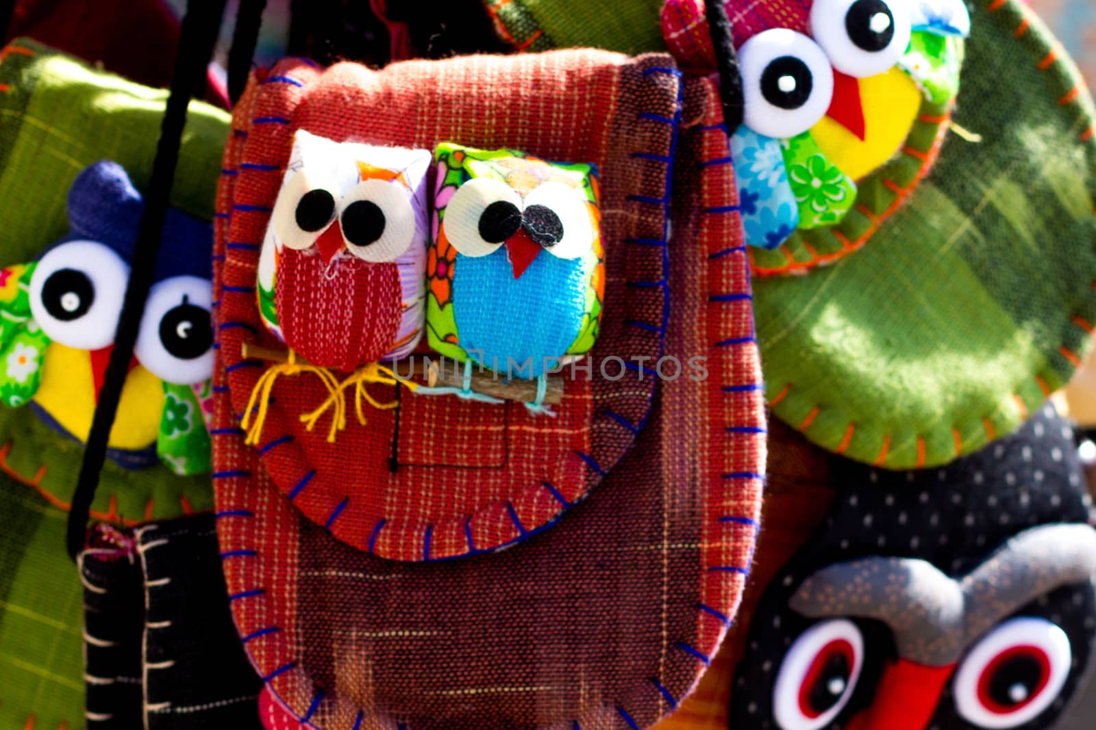 two owls sewn into a bag for sale by Carbonas