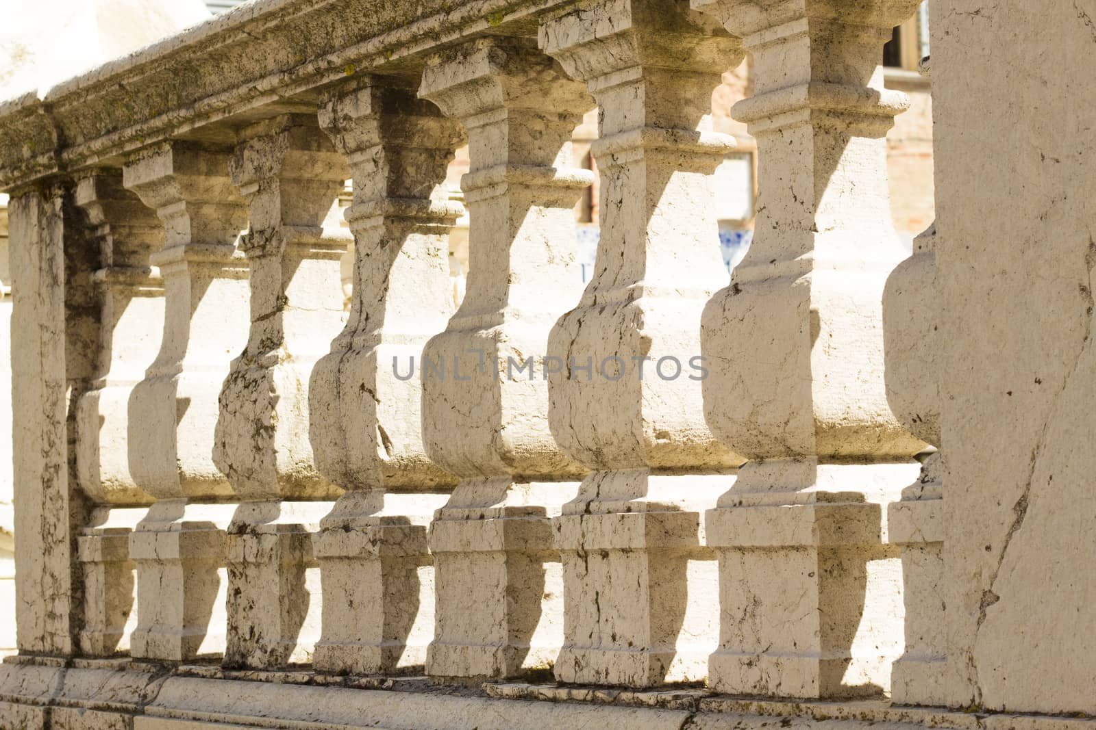 white railing of a historical monument