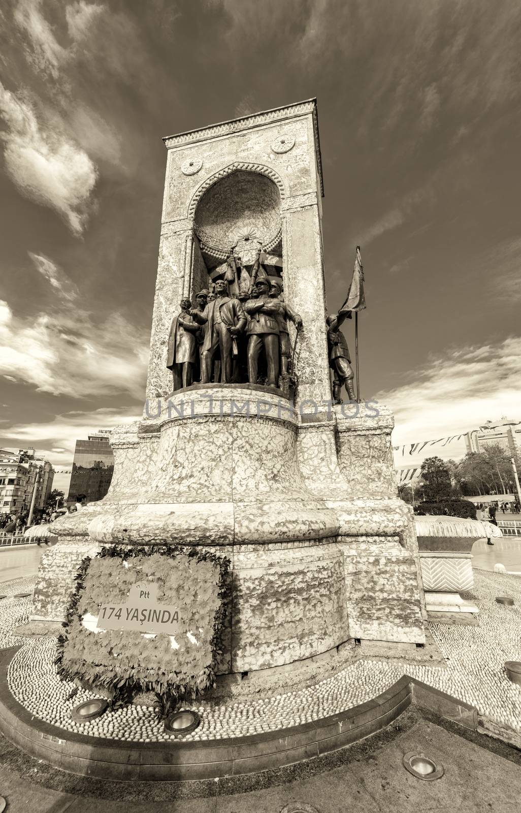 ISTANBUL - OCT 23: Taksim Square on October 23, 2014 in Istanbul, Turkey. Istanbul is the capital of Turkey and the largest city in Europe, with a population of 14.2 million