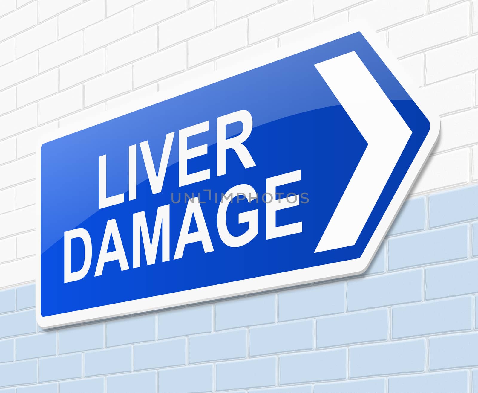 Illustration depicting a sign with a cliver damage concept.