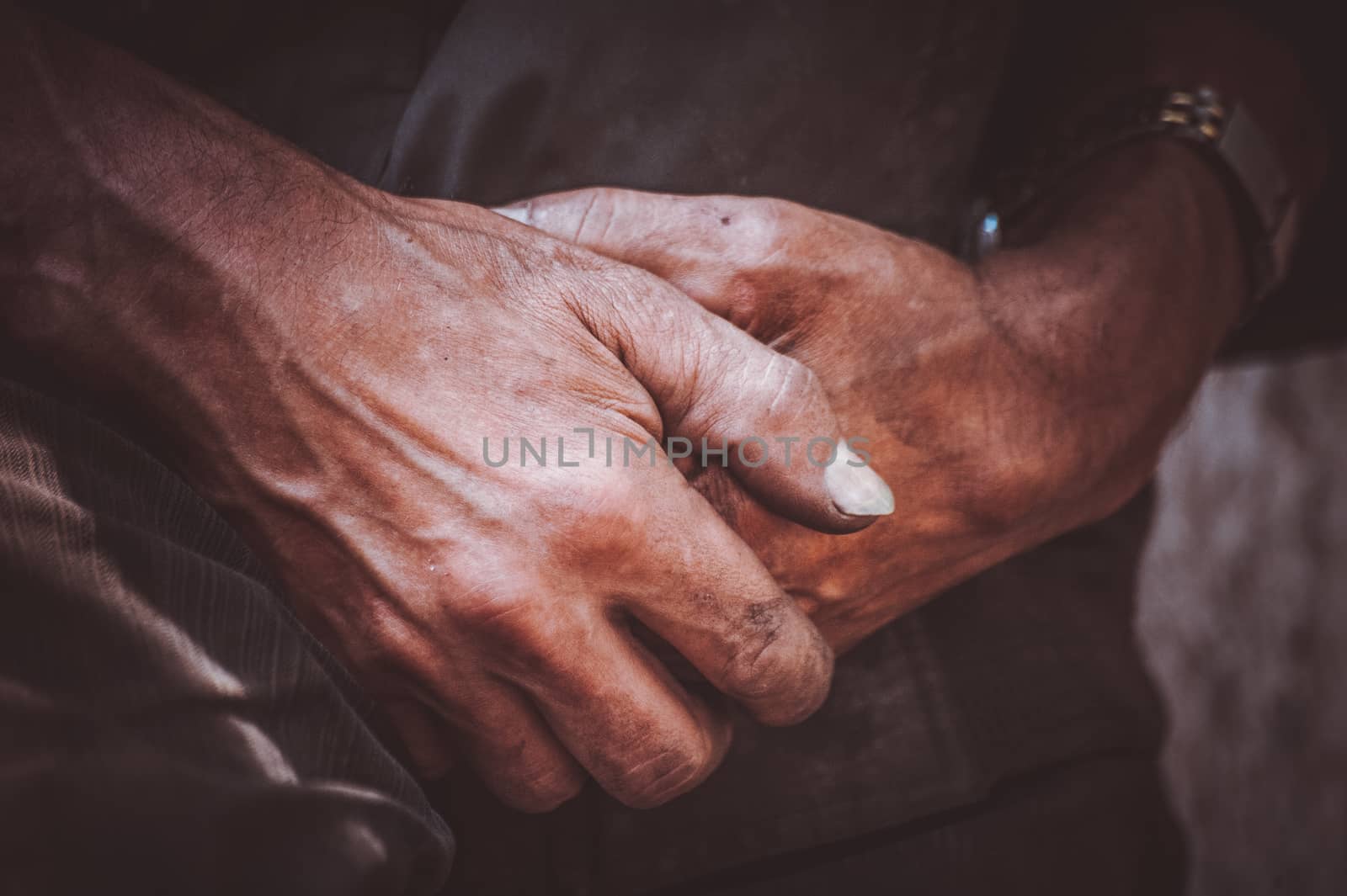 durty hand of miner worker  by fesenko