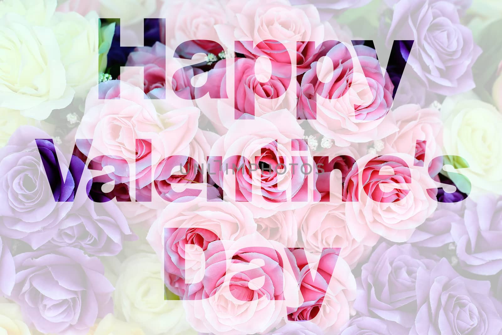 word happy valentine's day made from rose picture