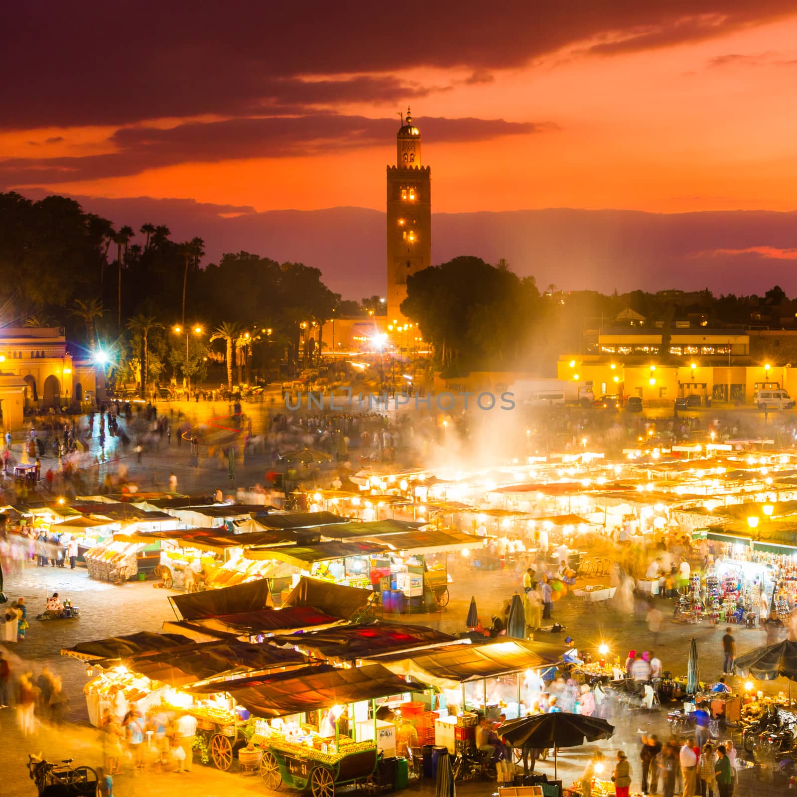 Jamaa el Fna also Jemaa el-Fnaa, Djema el-Fna or Djemaa el-Fnaa is a square and market place in Marrakesh, Morocco, Africa. UNESCO Masterpiece of the Oral and Intangible Heritage of Humanity.