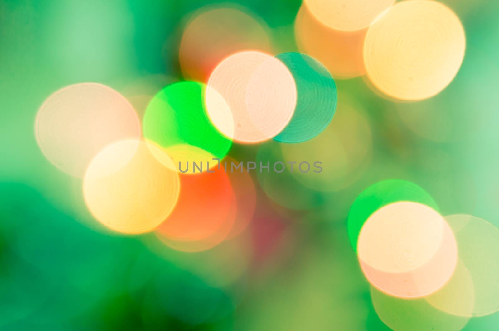Abstract circular green bokeh abstract light background