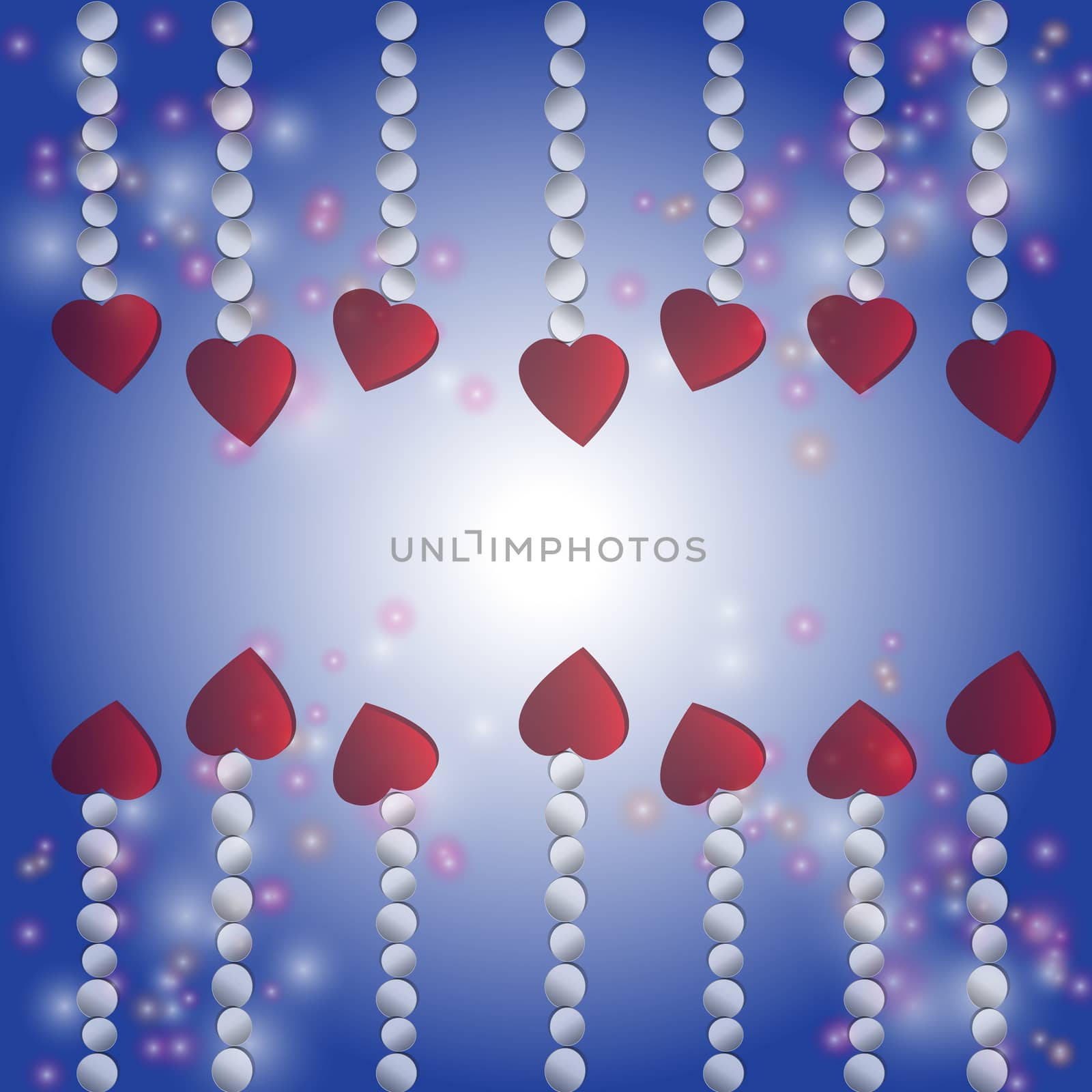 Red heart on a bokeh background. Valentines day. Vector illustration.For art texture or web design and vertical background.