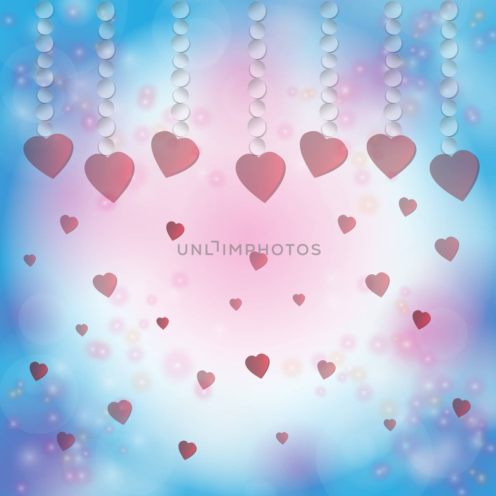 Red heart on a bokeh background. Valentines day. Vector illustra by toodlingstudio