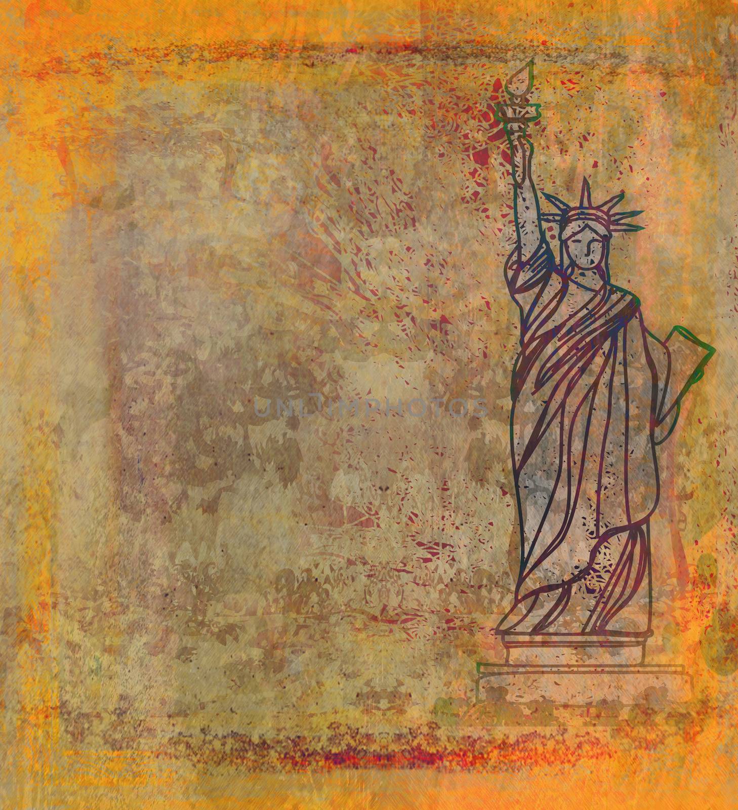 Retro design with Statue of Liberty by JackyBrown