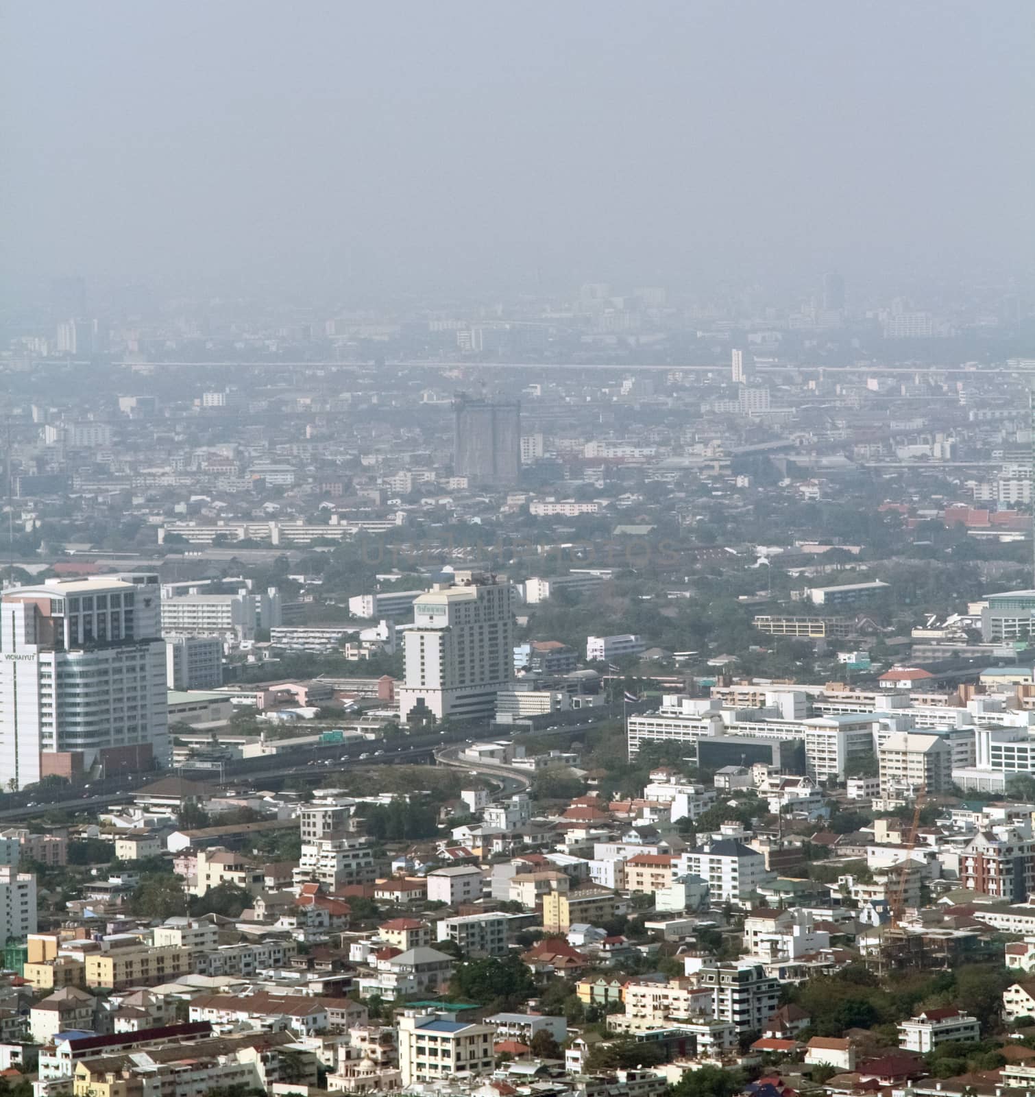 Top view city at Bangkok in Thailand
