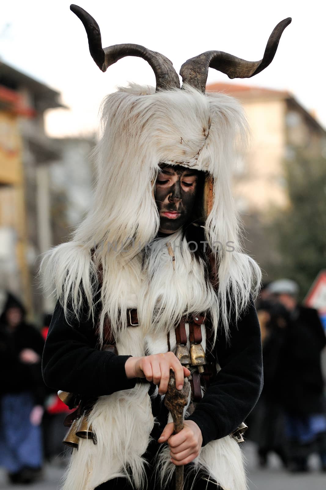 Orani, Sardinia - March 6, 2011: Parade of traditional masks of Sardinia at the Carnival of 6 March 2011 in Orani, Sardinia.
