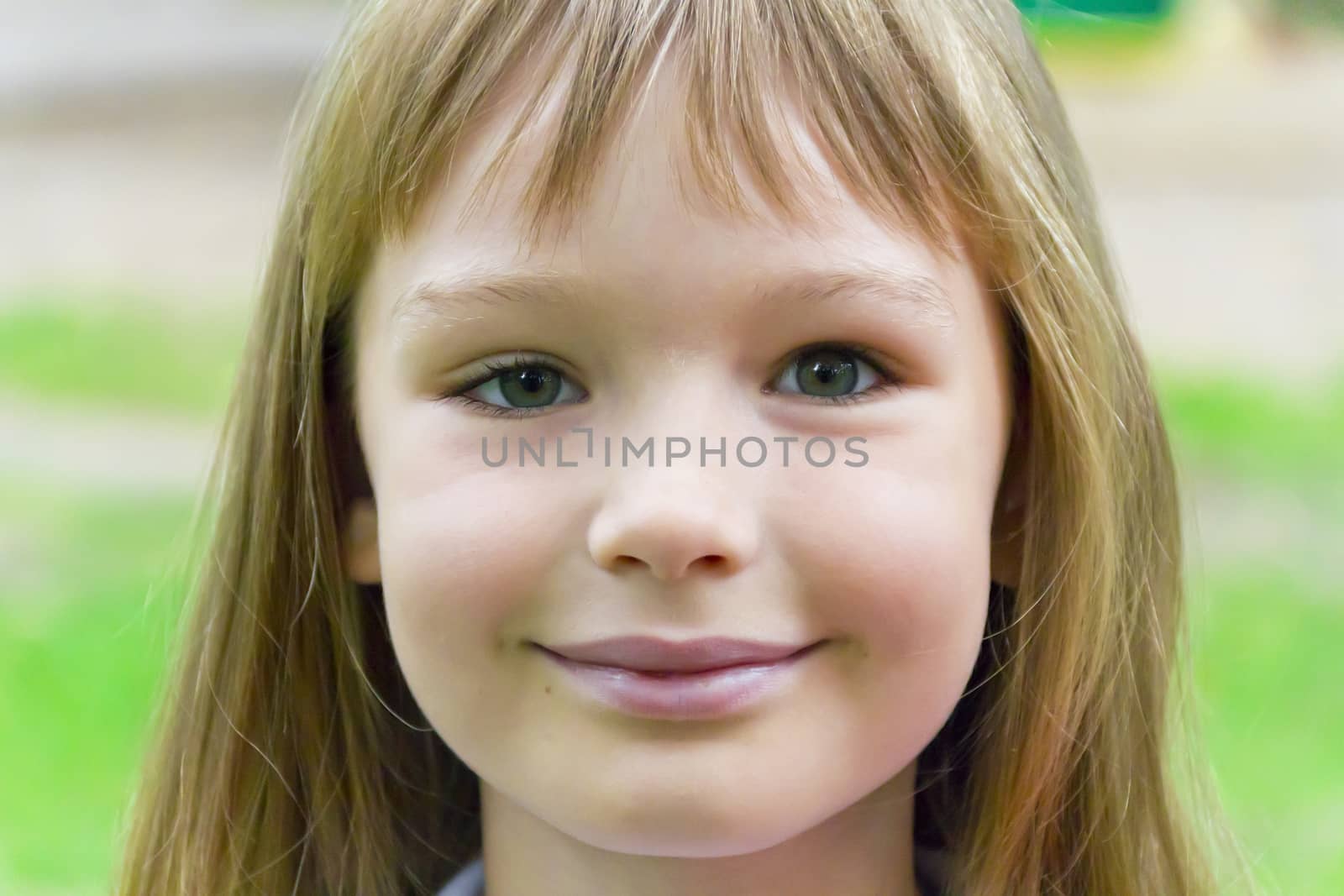 Photo of cute girl with long hair