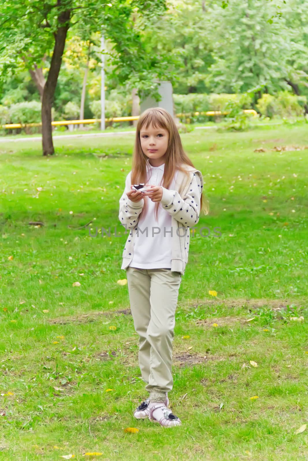 Photo of eating cute girl with long hair