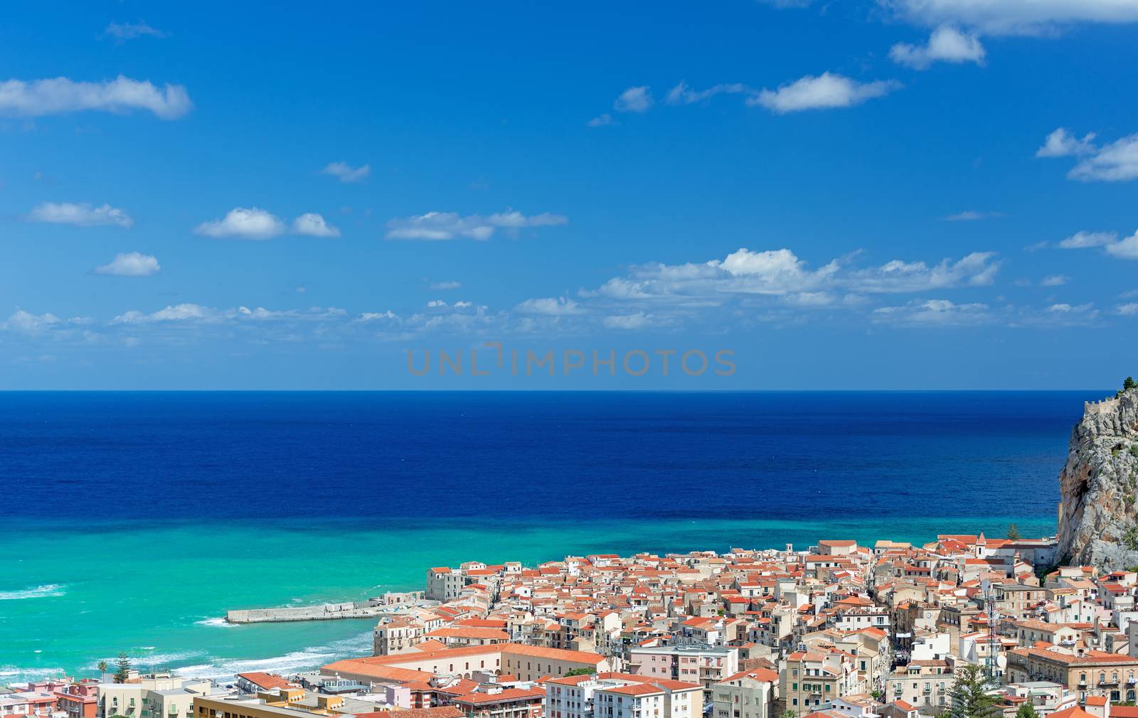 View on Cefalu city Sicily by Nanisimova