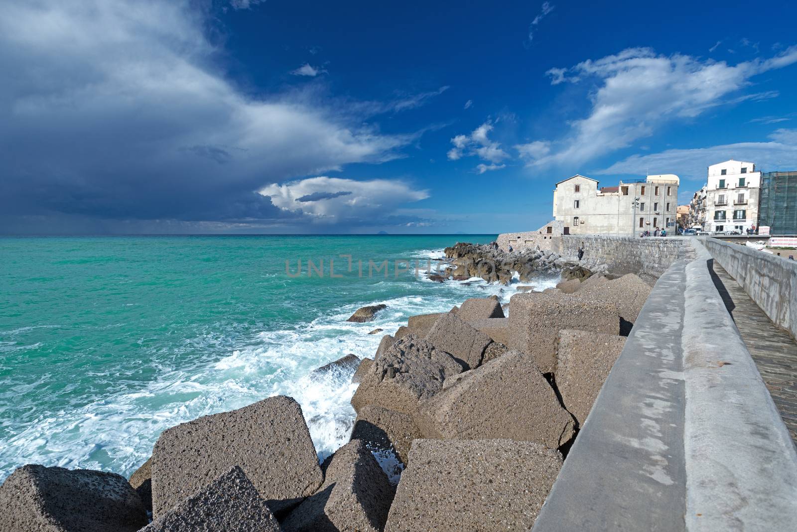 Thunder clouds near Cefalu, Sicily, Italy