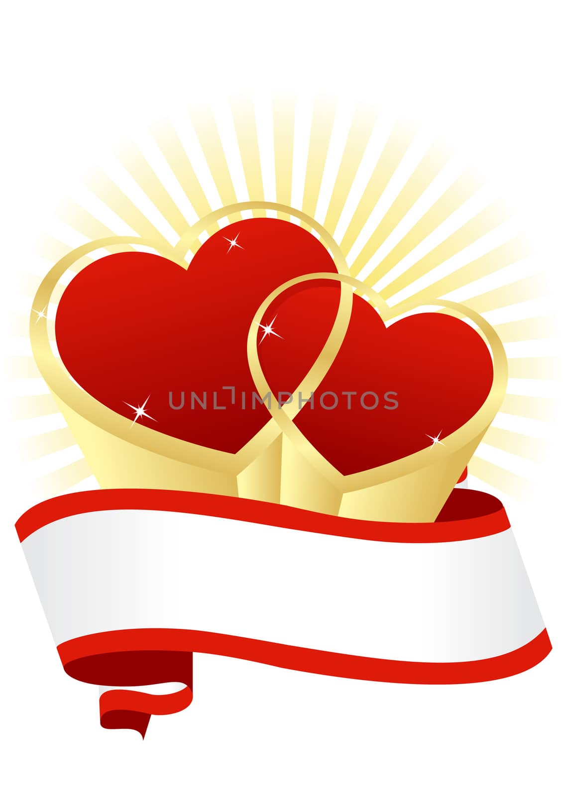 greeting card with hearts on a white background Valentine's Day