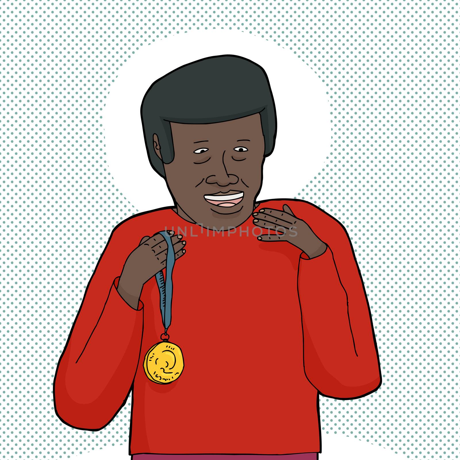 Black Man with Gold Medal by TheBlackRhino