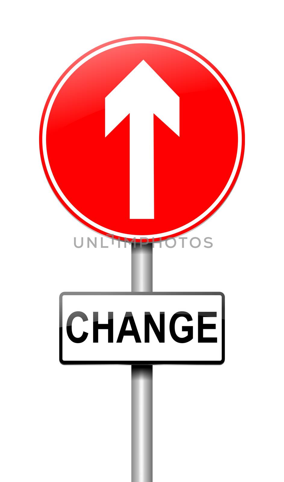 Illustration depicting a sign with a change concept.