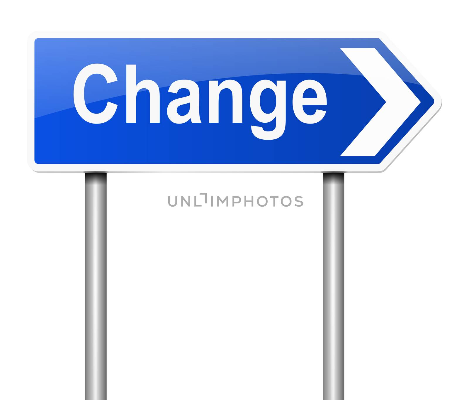 Illustration depicting a sign with a change concept.