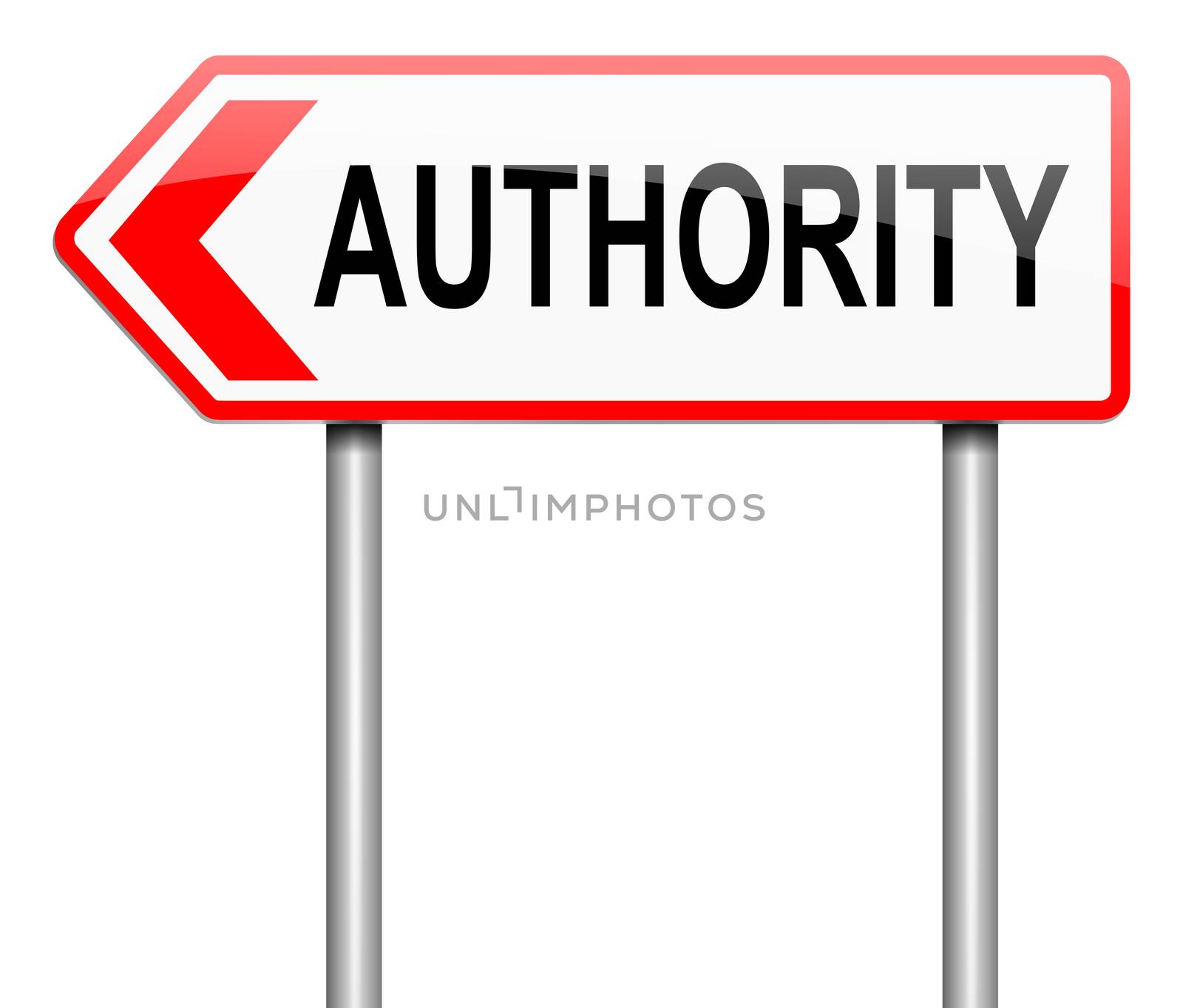 Illustration depicting a sign with an authority concept.