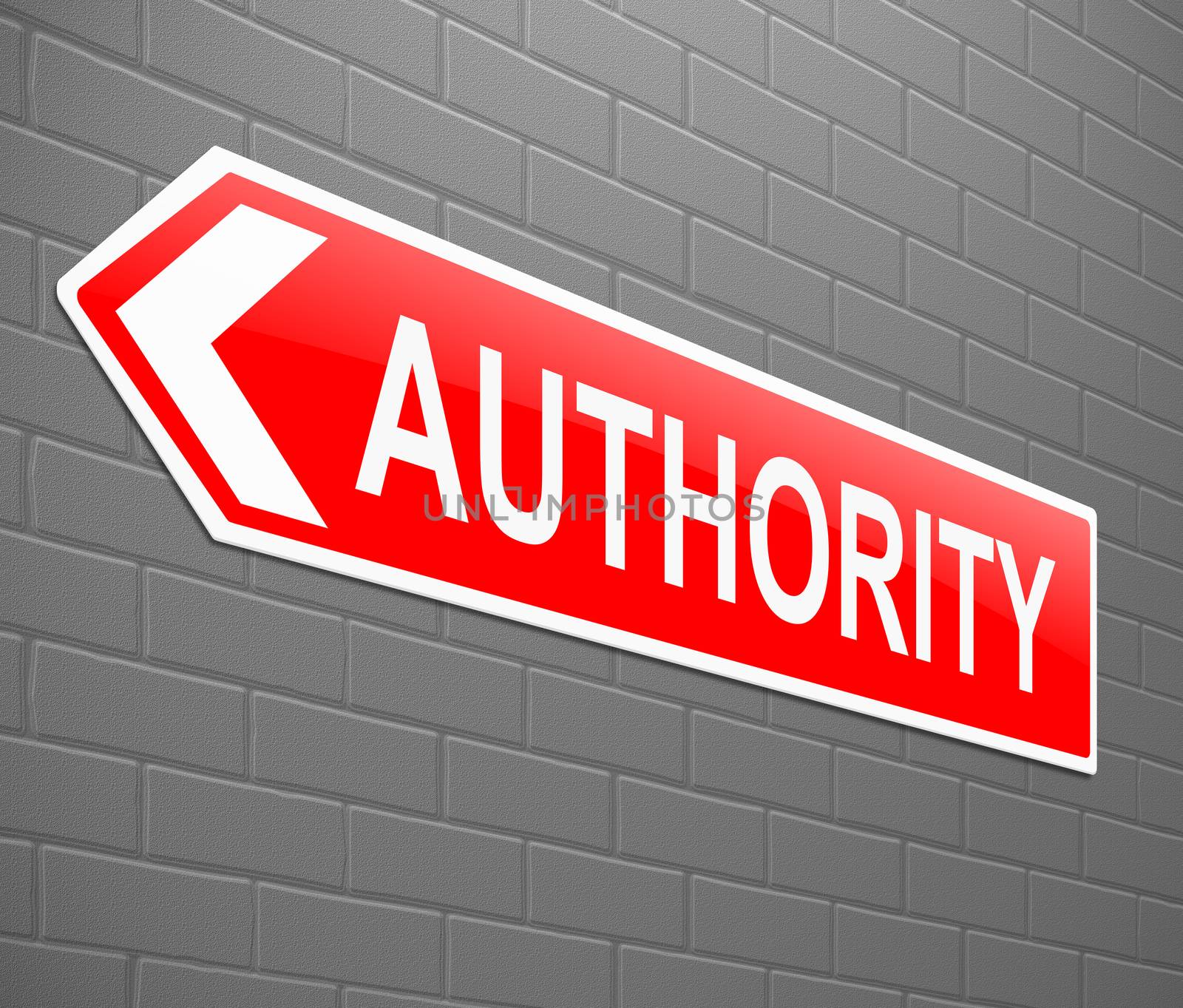 Illustration depicting a sign with an authority concept.