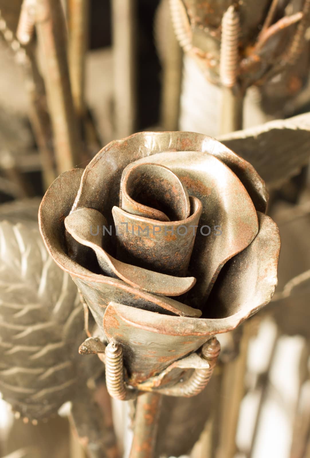 rusty metal forged rose