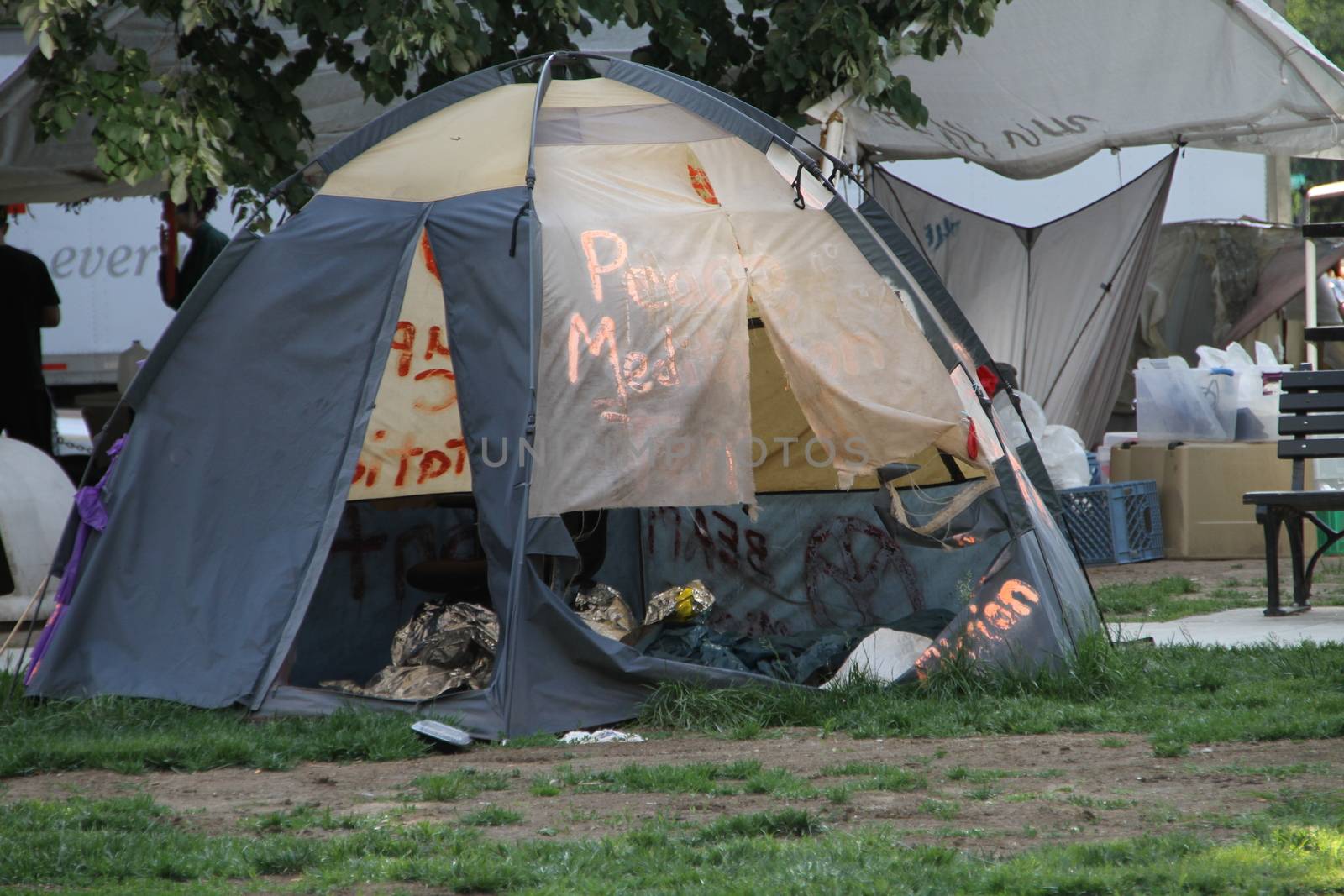 Washington DC, USA - may 18, 2012. The camp of the Occupy movement in Washington