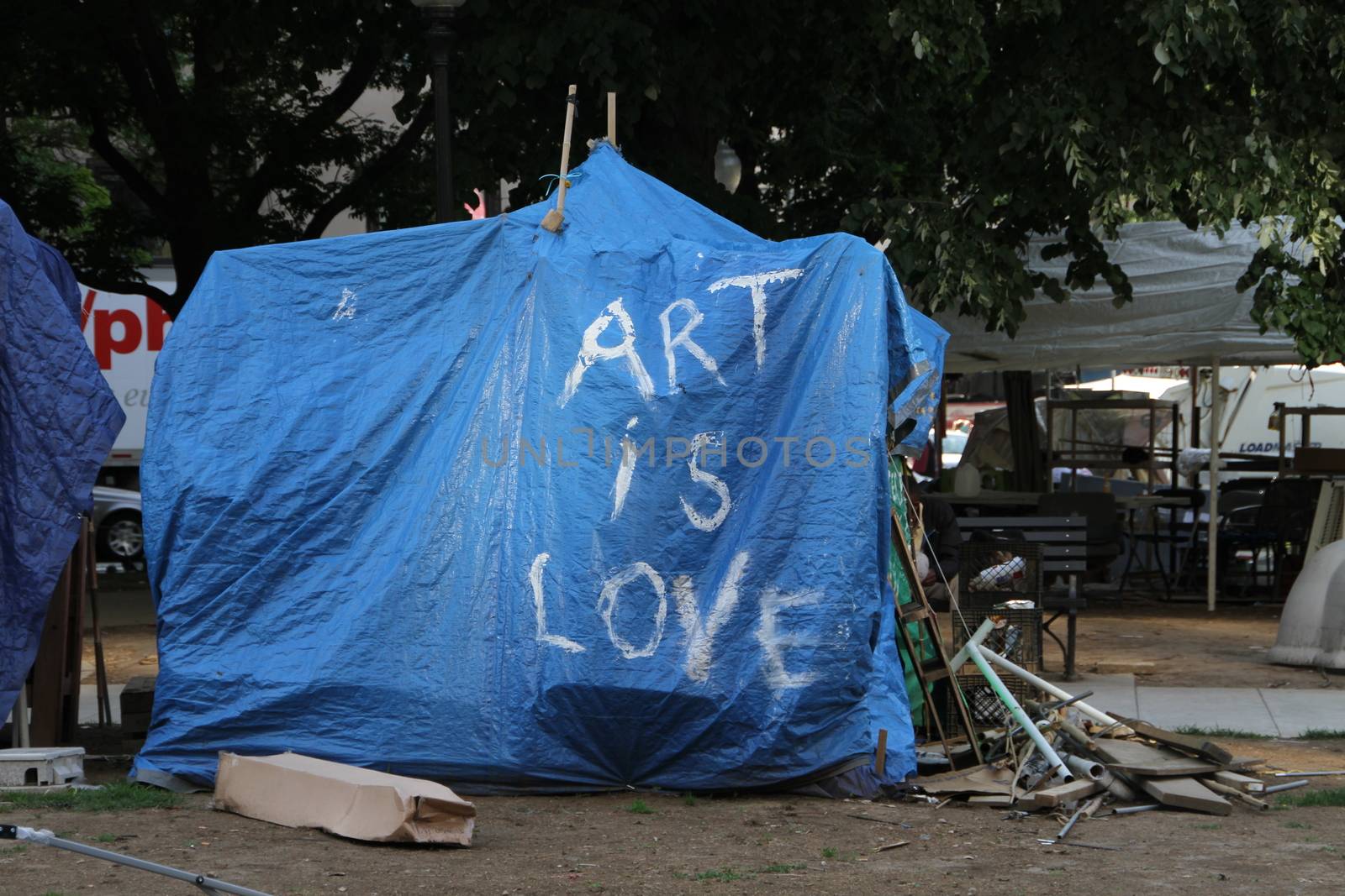 Washington DC, USA - may 18, 2012. The camp of the Occupy movement in Washington