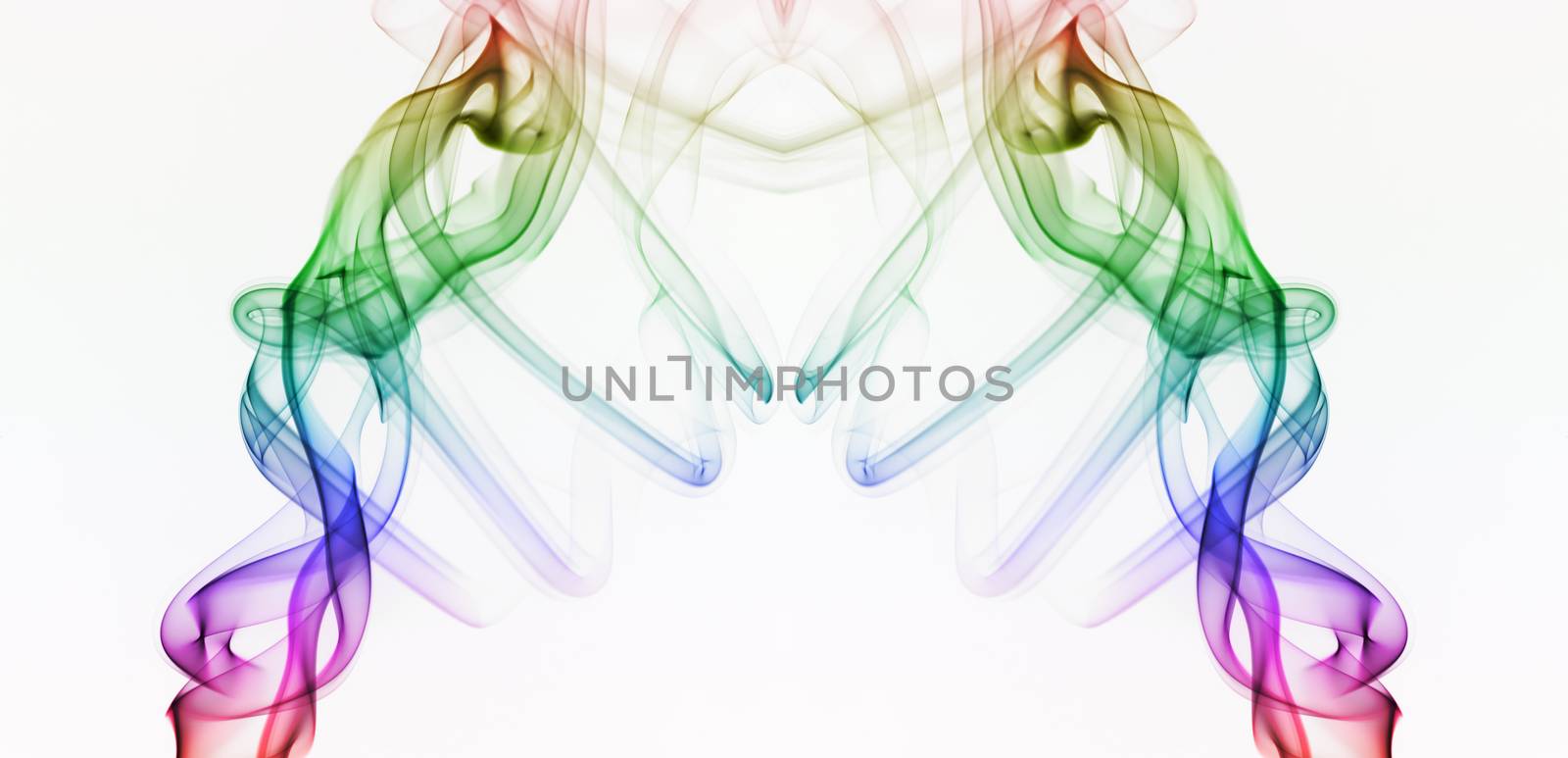 colourful Abstract smoke on white background