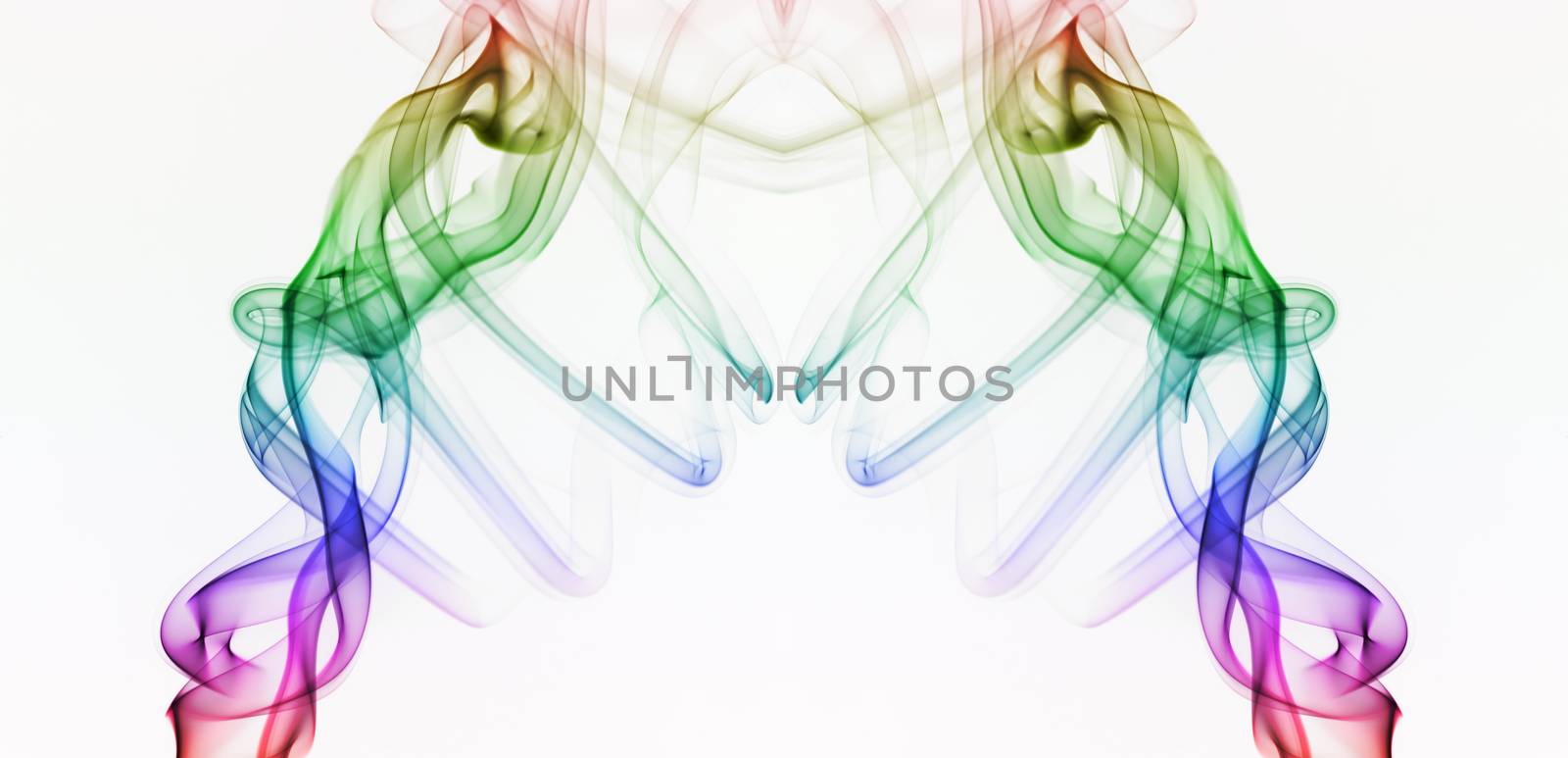 colourful Abstract smoke on white background