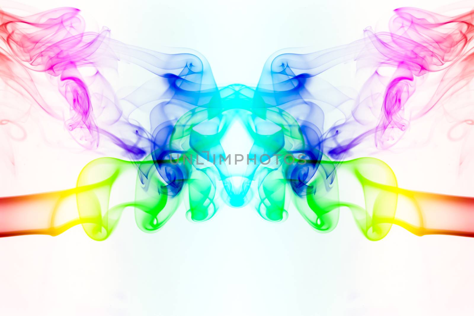 colourful Abstract smoke on white background