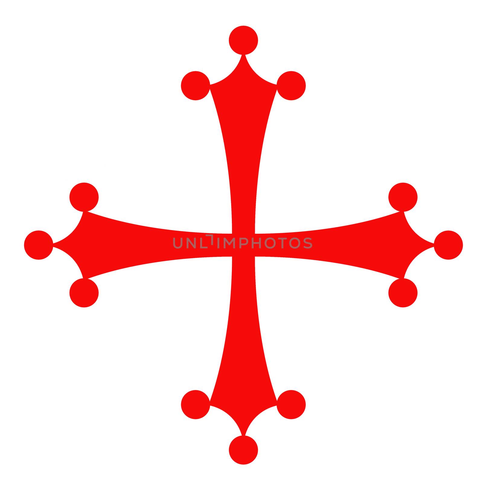 Red and White cross. City symbol of Pisa, Italy.