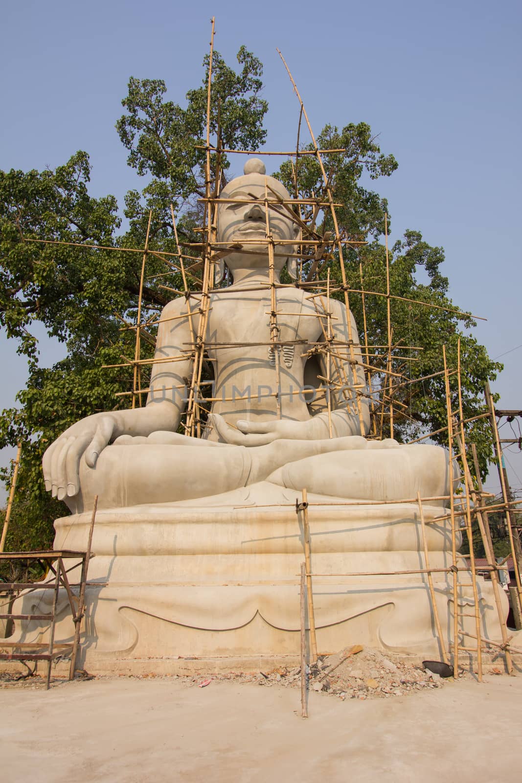 Under Construction cement Buddha in Thailand