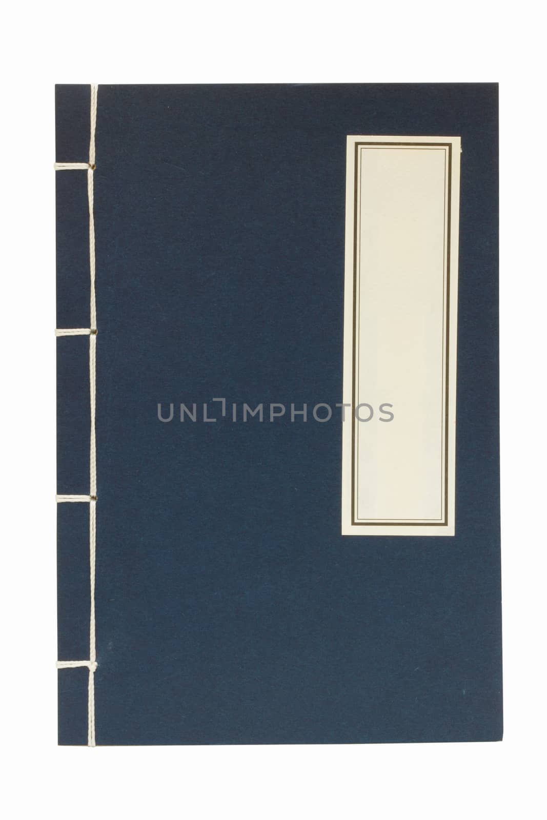 notebook with blank label isolated over white background