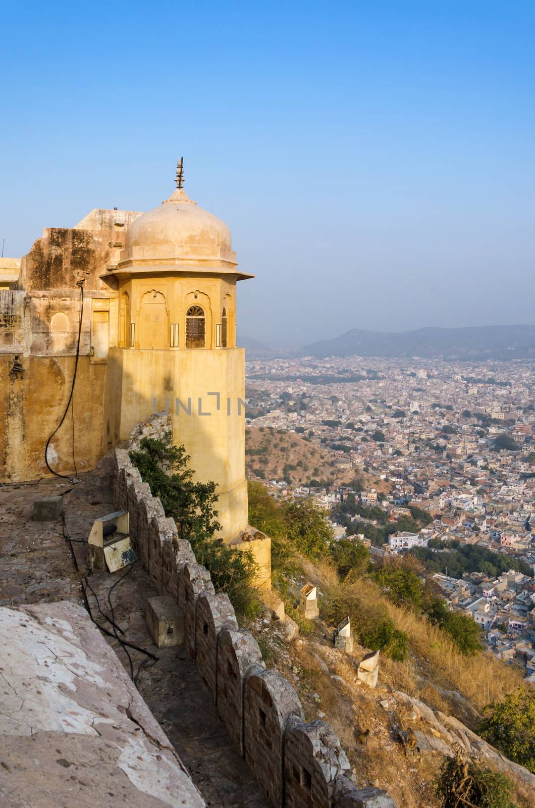 Nahargarh fort and wiew to Jaipur city, Rajasthan, India 