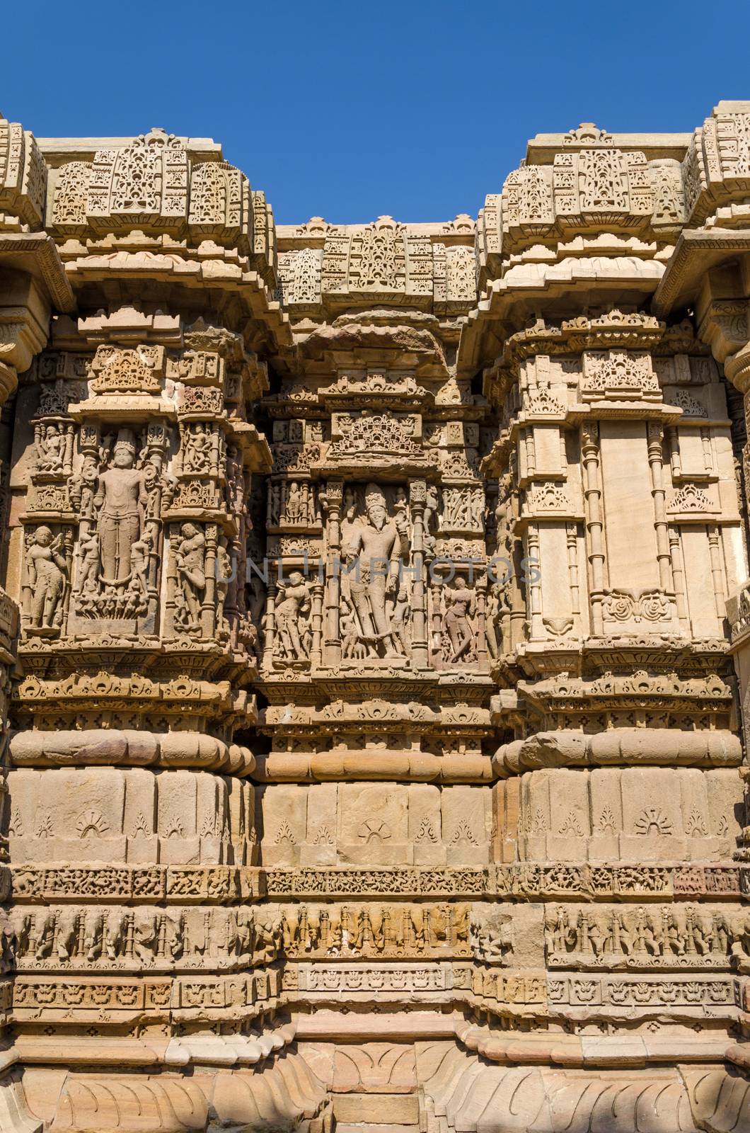 Vintage crafted designs on rocks at Sun Temple Modhera, Ahmedabad, India