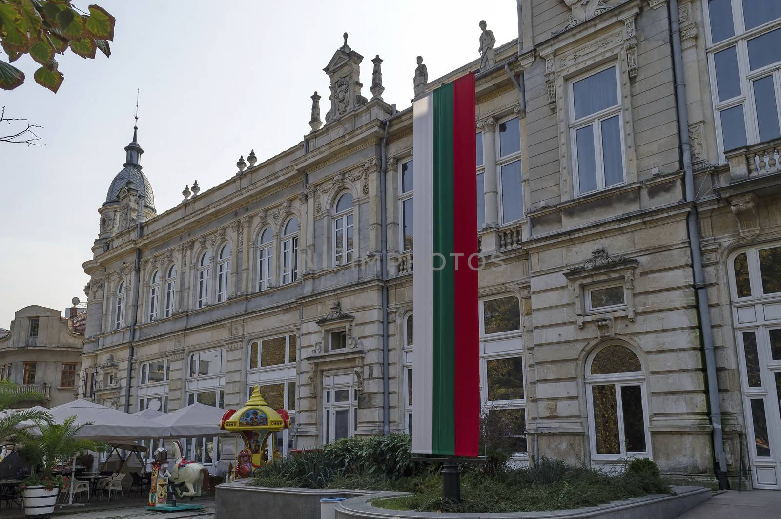 Ancient building with rich decoration in centre of Ruse town, Bulgaria    from 1897 year