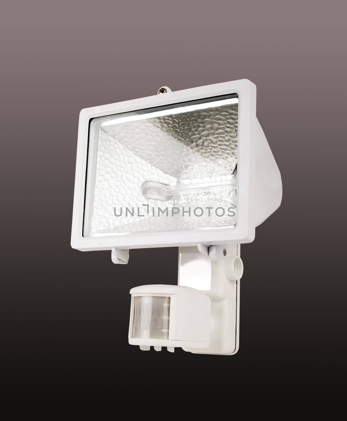 white spotlight with motion sensor, studio shot